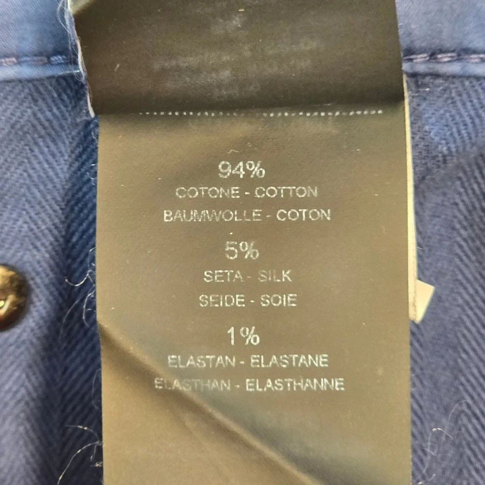 PT Torino Jazz Mens‎ 32 Blue Cotton Silk Stretch Denim Trousers Pants Italy